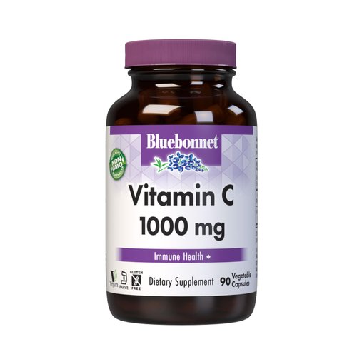 Bluebonnet Nutrition Vitamin C 1000 mg Vegetable Capsules, Ascorbic Acid, For Immune Health & Skin Health, Vegan, Vegetarian, Non GMO, Gluten Free, Soy Free, Milk Free, Kosher, 90 Vegetable Capsules