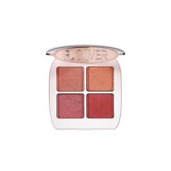 FLOWER BEAUTY Petal Play Shadow Quad | Crease-Free Formula | Highly Pigmented, Illuminating Eye Makeup Palette | Features Four Curated Long-Lasting Shades - Berry-more (Pack of 1)