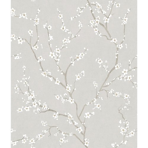 RoomMates RMK11270WP Neutral Cherry Blossom Peel and Stick Wallpaper, Neutral Small Sample