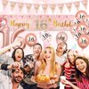 Sweet 16th Birthday Decorations for Girls, Rose Gold Sweet Happy 16th Banner Confetti Balloons, Triangle Flag Pennant Bunting,16th Foil Balloons for 16th Girls Kids Birthday Party Supplies Decor