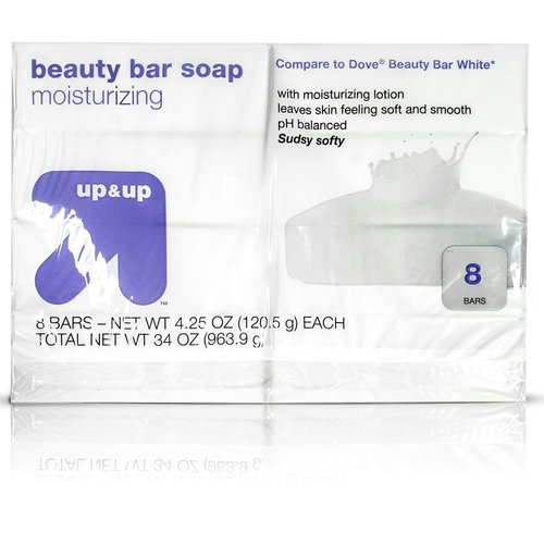 Up & Up Moisturizing bar, Effectively Washes Away Bacteria 8 Pack Bar Soap (White)