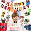 Race Car Birthday Party Decorations - Include Race Car Birthday Banner and Hanging Swirl Deocr Race Car Theme Party Supplies
