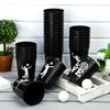 Zhehao 30 Pcs Sport Ball Plastic Cups Hockey Football Basketball Plastic Cups Bulk Reusable Drink Cups 16 oz Stadium Cups Stackable Sports Cup for Sport Party Supplies (Black,Volleyball)