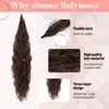 Flufymooz Ponytail Extension, Flexible Wrap Around Ponytail Extension Long Wavy Curly Ponytail Hair Extensions Natural pony tail Synthetic Hairpiece for Women 26 Inch (Dark Chocolate Brown)