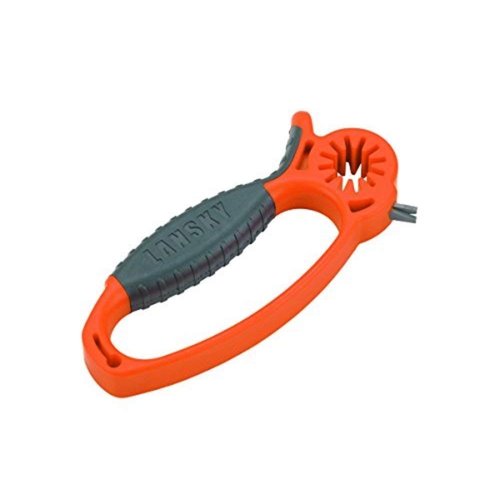 Lansky 3-in-1 Broadhead Sharpener Tool with Broadhead Wrench and Tungsten Carbide Sharpener (Orange) - LTCBH