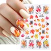 IDDFEVE Fall Nail Art Stickers, Thanksgiving Day Fox Nail Decals, 3D Self-Adhesive Maple for Autumn DIY Nail Supplies Decoration(5 Sheets)