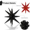 6 Pcs Star Foil Balloons One-Piece 14-Pointed Star Balloons 4D Starburst Cone Mylar Balloons 22inch Christmas Birthday Wedding Wedding Anniversary Party Supplies(Black + Red)