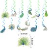 24 Pcs Peacock Hanging Decorations Peacock Hanging Swirls Ceiling Swirls Peacock Birthday Party Supplies for Peacock Party Decorations Zoo Bird Decorations