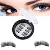Magnetic Eyelashes Fake Eyelashes 3D Black Full Eye Full Strip Natural Look Handmade 2 Magnets NO GLUE Reusable Removable Magnetic False lashes Extension Set 2 Pairs