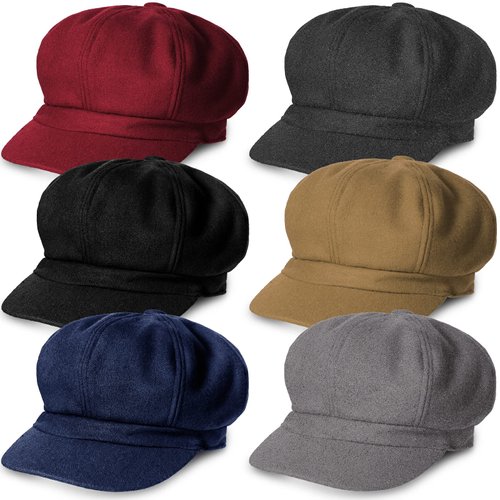 Cindeer 6 Pcs Women Newsboy Cap Warm Wool Visor Beret Hats Soft Newsboy Hats for Women Vintage Baker Boy Hat for Women Girls (Elegant Color)