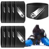 Jecery 10 Pieces Youth Lace Bands Soccer Cleat Lace Protector Cleat Covers Elastic Shoe Laces Rubber Shoe Covers (Black)