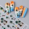 Summer Coconut Tree Nail Art Stickers Decals 2Pcs Palm Tree Flamingo Flowers Summer Nail Designs Stickers Manicure Accessories Tropical Style Nail Decals for Acrylic Nail Art Decorations Supplies