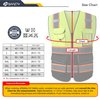 JKSafety 9 Pockets Class 2 High Visibility Dual Color Zipper Front MESH Lite Safety Vest | Orange Color Triming Reflective Strip | ANSI/ISEA Standards (100-Yellow-Black, XL)