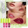 4 Colors Lip Gloss Set,Tinted Lip Oil Long Lasting Non-sticky Shiny Lip Plumping Lip Gloss,Hydrating Moisturizing Lip Glow Oil for Looking Lips,Smooth Glossy Lip Plumper Gloss Set for Women（A#）