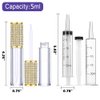 AMORIX 24 Pack Gold Crystal Lip Gloss Tubes with Wand 5ml Empty Lip Gloss Containers Lipgloss Bottles with Stoppers 2pcs Syringes + Free Labels for DIY Lip Gloss Balm
