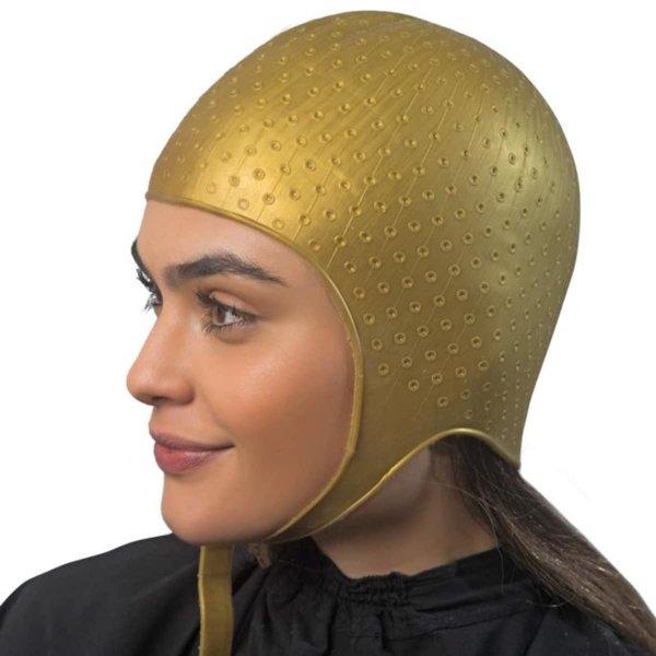 Dompel Silicone Hair Highlighting Cap - Type Athenas | Model 401-SA | Gold | Salon-Quality for All Hair Types (2 PCS)