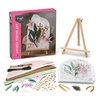 Craft Crush DIY String Art Craft Kit - Floral Interior Design DIY Activity for Teens & Adults - Complete String Art Kit with Embroidery Thread, Foam Canvas, Metal Pins, Wooden Easel - Ages 13+