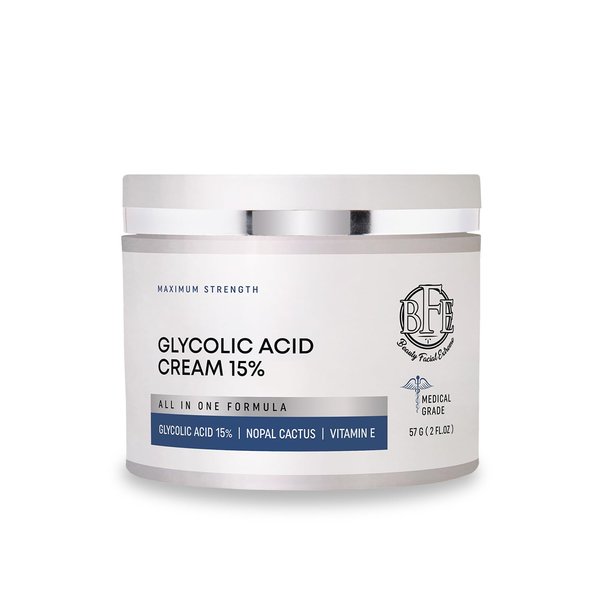 Beauty Facial Extreme Glycolic Acid 15% Anti-Wrinkle Cream- Extra strength Alpha Hydroxy Acid Enhanced with Green Tea Extract. Improves Complexion & Smooths Out Fine Lines & Wrinkles.