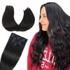 Clip in Hair Extensions Jet Black Straight Remy Hair Clip Ins For Women 8 Pieces 130G Silky Straight Double Weft Remy Hair Extensions Clip on 20 Inch