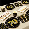 BQK 96 Pcs 70th Birthday Plates and Napkins Party Supplies 70th Birthday Party Decorations 70th Birthday Decorations for Men