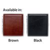 Black Smooth Leather (Full Pack – 20 Kings) Metallic Cigarette Case & Stash Box