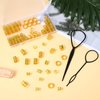 JIEYAO Gold Hair Jewelry for Braids, 110 Pcs Dreadlocks Beads, Hair Braid Rings Clips Dread Locks Coils Rings Loc Tube Bead Braid Accessories with 2 Pcs Pull Hair Pins for Braids Decoration