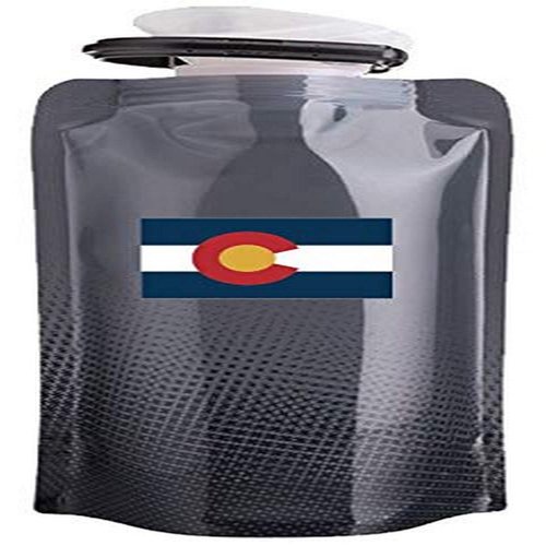 Vapur States Flexible Water Bottle - with Carabiner, .50 Liter (16 oz) - Colorado - Grey