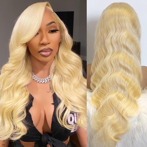 Lotulo 613 13x6 Lace Front Wig Human Hair 180% Density Blonde Body Wave Lace Front Wigs Human Hair Blonde Wig Human Hair Pre Plucked with Baby Hair 22 Inch