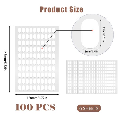 600 Pcs False Tip Double Sided Adhesive Tapes Double Sided Tapes for Nail Art Holder Nail Art Display Tapes Pre-cut Nail Display Strips for Nail Art Holder Nail Display Book