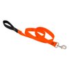 Dog Leash by Lupine in 1" Wide Blaze Orange 6-Foot Long with Padded Handle