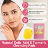 flasture Kojic Acid Turmeric Cleansing Pads - Turmeric Cleansing Pads, Exfoliating, Glow Up Acne Scars, Unclog Pores, Enriched Vitamin C,Gentle & Non-Irritating for Face Body - 40 Count
