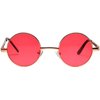 OWL Round Sunglasses Metal Frame Hippie Sunglasses UV400 Polycarbonate Red Tinted Lens John Lennon Sunglasses for Women