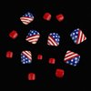 ROFIBUT 4th of July Press on Toenails Short Square Fake Toe Nails Glossy Independence Day False Nails Cute American flag Design Full Cover glue on Toenails Red Solid Color Acrylic Nail for Women 24Pcs