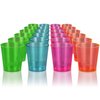 DecorRack 2 Oz Neon Shot Glasses, 24 Plastic Shot Cups, Disposable Party Cups, Mini Cups Shot Glasses (24 Pack)