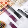 Patelai Hair Comb, 4 Pieces Carbon Lift Teasing Combs with Metal Prong, Salon Teasing Lifting Fluffing Comb with 5 Stainless Steel Pins for Women, Most Hair Types, Synthetic, Black and Purple