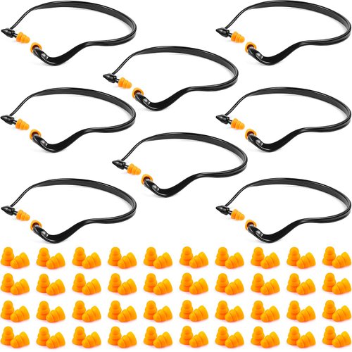 Banded Ear Plugs Hearing Bands Silicone Band Earplugs and Replacement Ear Buds Shooting Ear Plugs for Noise, Sleeping, Studying and Construction (96)