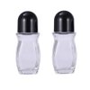 Happyupcity 2 Pcs 50ml 1.69oz Clear Roller Bottle Empty Glass Body with Plastic Roller