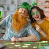 Avikosi 300 Pieces Green Glitter Shamrock Foam Stickers for St Patrick's Day - Lucky Clover Foam Stickers for Kids, St. Patricks Day Irish Party Decoration Craft Supply Self Adhesive Seals