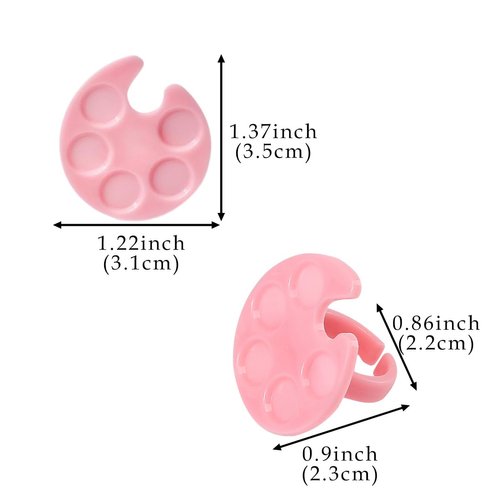 7 Pack Multicolor Mini Nail Art Palette Tools Makeup Mixing Palettes Nail Palette for Nail Art Finger Rings Metal Manicure Palette