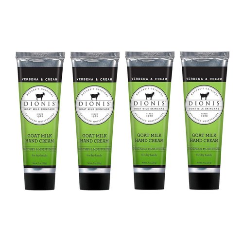 Dionis - Goat Milk Skincare Scented Hand Cream (1 oz) - Set of 4 - Made in the USA - Cruelty-free and Paraben-free (Verbena & Cream)