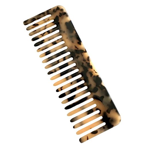 CLUB N'2 Ivory Tortoise wide hair comb, unisex detangling hair comb, styling hair comb for staight, wavy and curly hair types