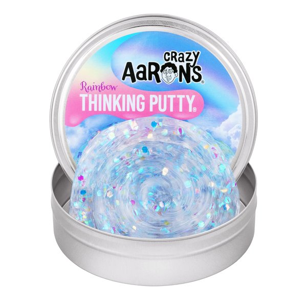 Crazy Aaron's Rainbow Thinking Putty 4" Tin Thinking Putty - Multicolored Glitter and Shimmer, Soft Texture - Non-Toxic Sensory Play Putty - Never Dries Out - Creative Toy Fun for Ages 3+