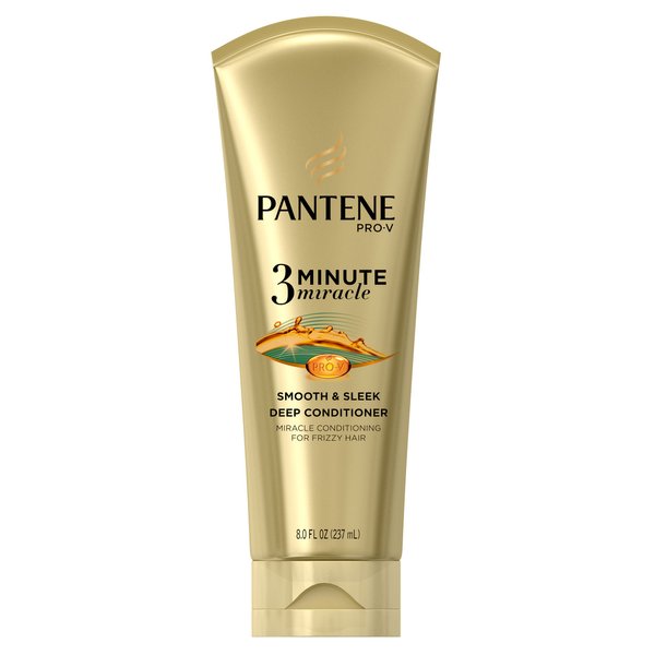 Pantene Smooth and Sleek 3 Minute Miracle Deep Conditioner, 8 Fluid Ounce