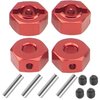 Vgoohobby Metal 12mm Wheel Hex Hub Drive Adapters with Pins Screws Compatible with 1/10 Arrma Senton Granite Typhon Vorteks 3S Big Rock RC Car (Red)