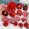 SuPoo 16 Pack Red Rose Flower Hair Clips Small Hawaiian Flower Claw Clip Mini Alligator Clips Cute Side Hair Barrettes for Women Girls Wedding Hair Accessories Brooch Boho Hair Styling Accessories