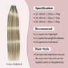 Sunya Tape in Hair Extensions Human Hair Ash Blonde Highlighted Bleach Blonde 14 Inch Straight Tape in Real Human Hair Seamless Skin Weft Tape in Hair Extensions #P18/613 40g 20Pcs/Pack