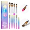 4PCS Acrylic Nail Brush Set, 6/8/12/16. Kolinsky Nail Art Brushes for Acrylic Application, Sturdy Handle Oval Shaped Acrylic Powder Nail Design Tools for Professional Manicure DIY