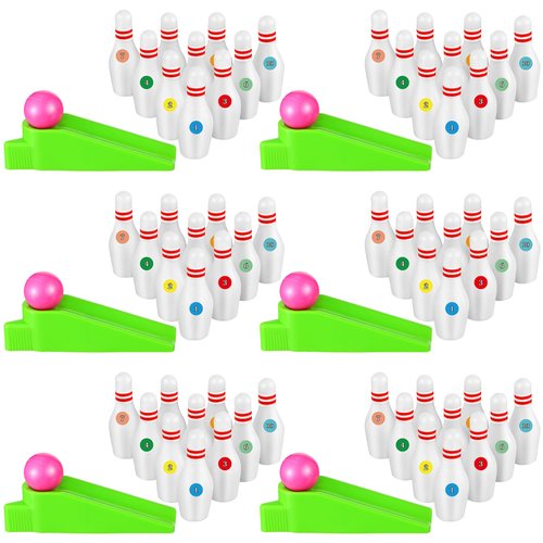 Kathfly Bowling Party Favors for Kids Mini Bowling Game with Miniature Bowling Pins Ramp Bowling Ball Tabletop Bowling Sets Goodie Bag Fillers for School Classroom Prize Party (25 Set)