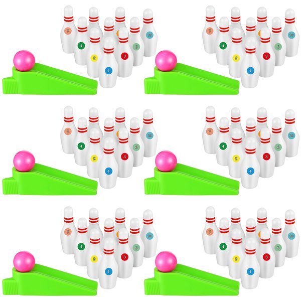 Kathfly Bowling Party Favors for Kids Mini Bowling Game with Miniature Bowling Pins Ramp Bowling Ball Tabletop Bowling Sets Goodie Bag Fillers for School Classroom Prize Party (25 Set)