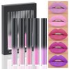 evpct 5Pcs Lavender Baby Pink Rose red Violet Plum purple Matte Liquid Lipstick Lip Stain Sets for Women Matte+Lipstick Long Lasting 24 hr Hours Magic Lipstick 24 Hours original Waterproof Set01